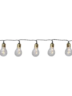 LED Deko-Lichterkette ,Glow', 5 Glühbirnen, Batterie & Timer, klar, wa