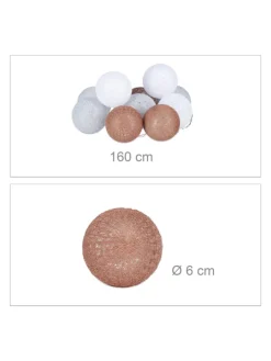 LED Lichterkette in Weiß/Grau/Braun (L)160 cm