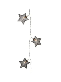 LED Lichterkette  Sterne Dekolichterkette Weihnachten 0,9m in schwarz
