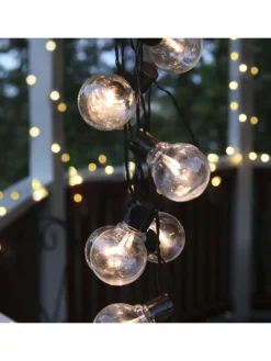 LED Outdoor-Lichterkette ,Partaj, Netzbetrieb, 16 LEDs, klar,  warmwe