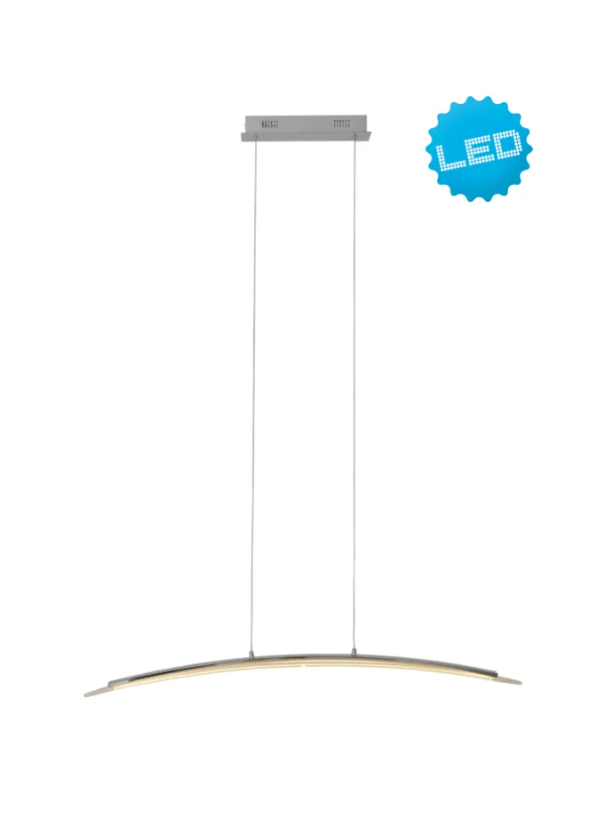 LED Pendelleuchte "SURF" in chrome - (L)100 cm x (B)8 cm x (H)120 cm - EEK G