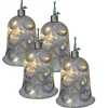 LED Weihnachtsartikel "GLOCKE" in silber - (L)11 cm x (B)11 cm x (H)13 cm