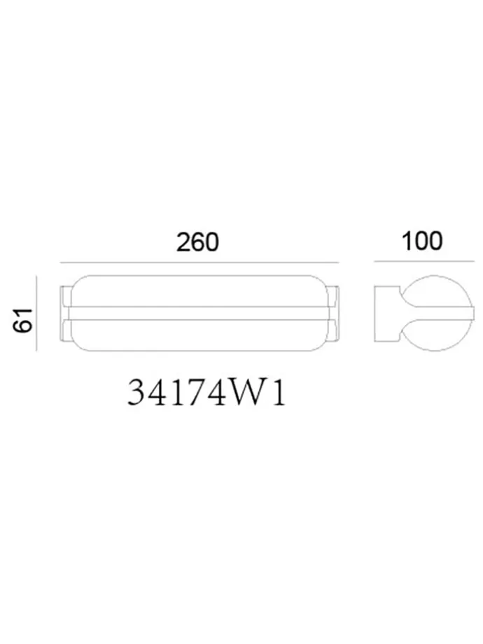 LED-Außenleuchte "Honna" in Grau - (B)26 x (H)6 cm