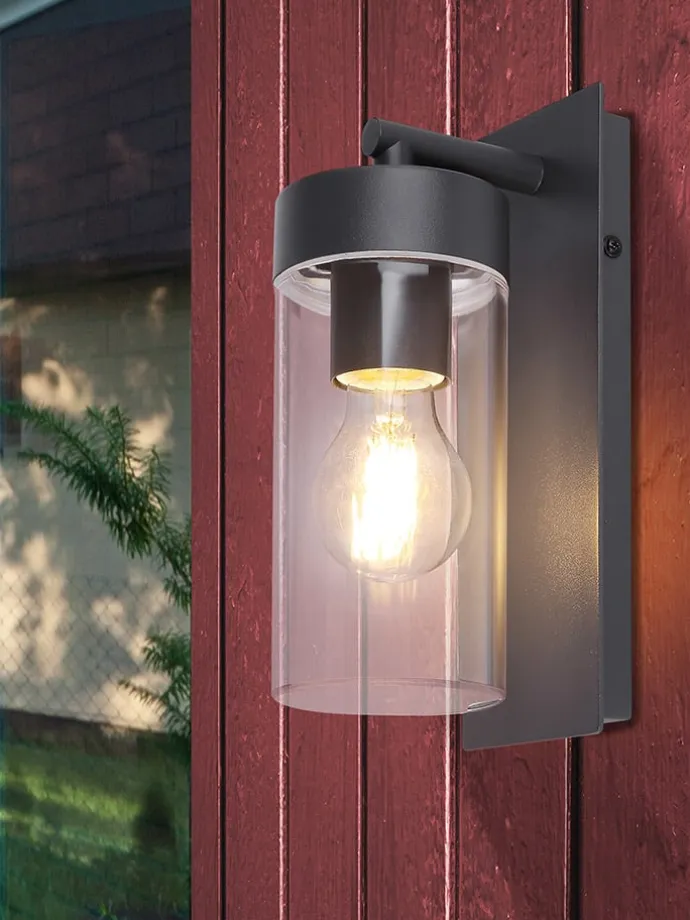 LED-Außenleuchte "Vessa" in Anthrazit - (B)8,9 x (H)25 cm