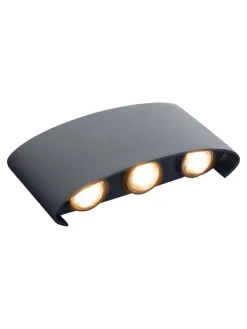 LED-Außenwandleuchte "Auron" in Schwarz - EEK G (A bis G) - (B)14 cm