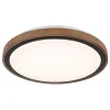 LED-Deckenleuchte "Bruno" in Hellbraun/ Weiß - (H)9,5 x Ø 36 cm