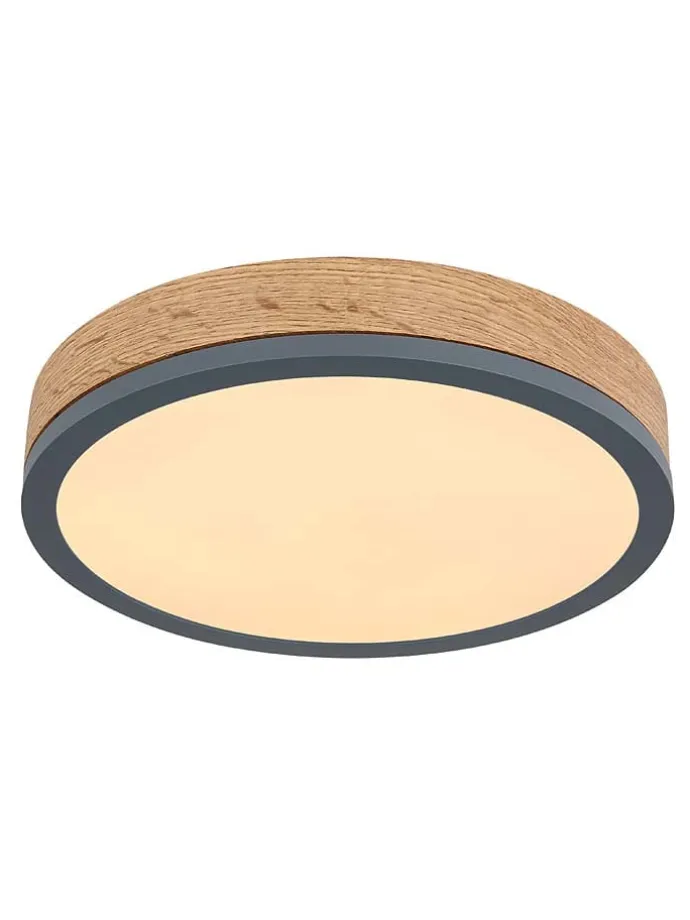 LED-Deckenleuchte "Doro" in Hellbraun/ Grau - Ø 30 cm