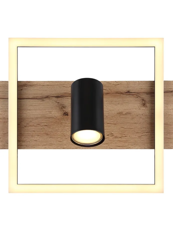 LED-Deckenleuchte "Kassu" in Hellbraun/ Schwarz - (L)72 x (B)27 x (H)18 cm