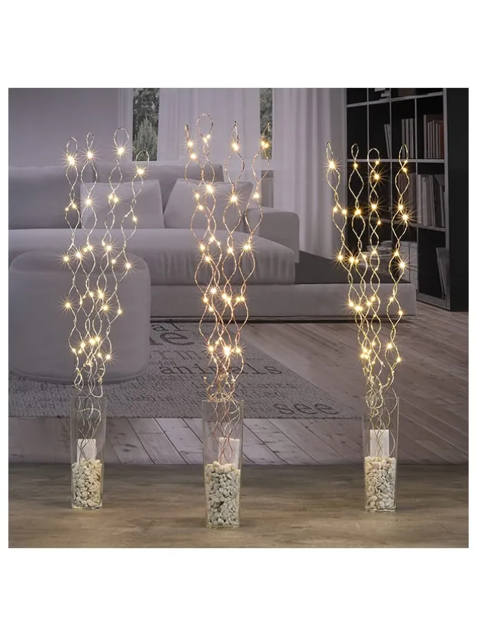 LED-Dekozweige in Silber/ Kupfer/ Gold - (H)90 cm