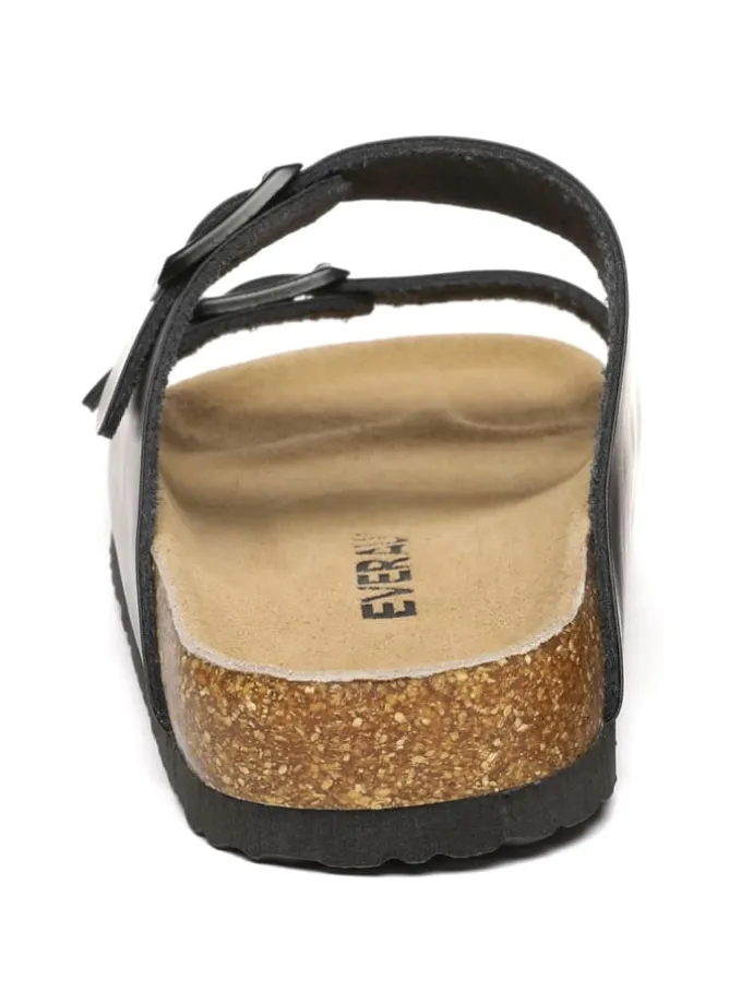 Leder Sandalen Duck in Schwarzes Leder