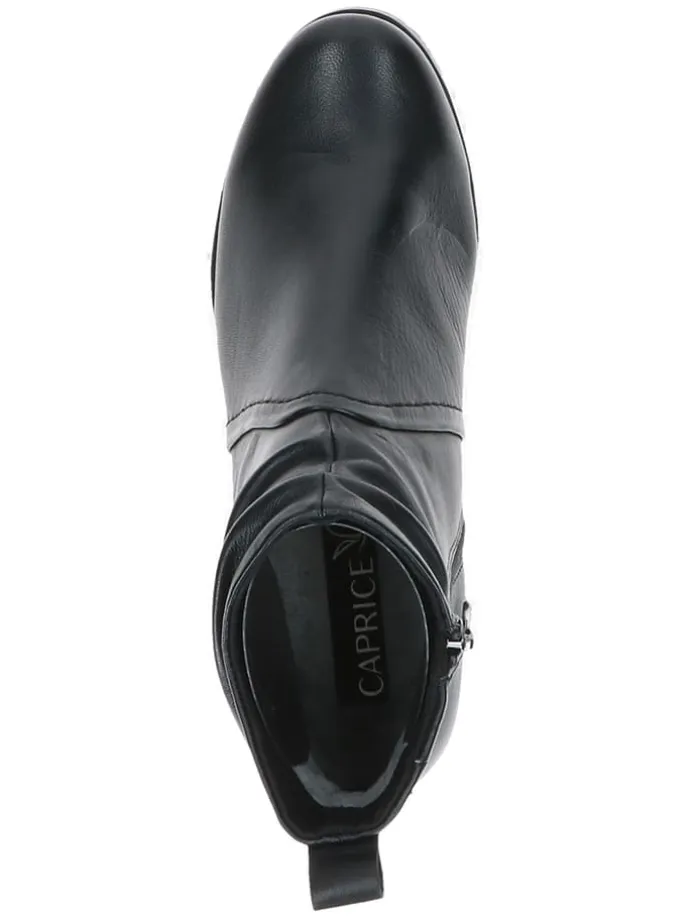 Leder-Ankle-Boots in Schwarz