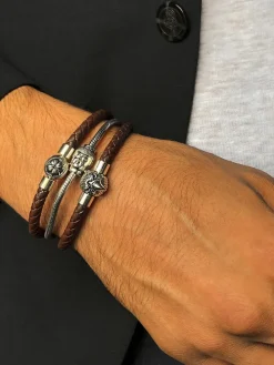 Leder-Armband in Braun