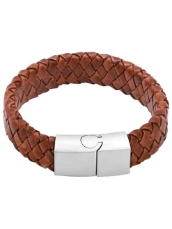 Leder-Armband in Cognac
