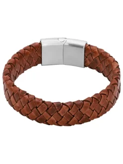 Leder-Armband in Cognac
