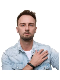Leder-Armband in Schwarz