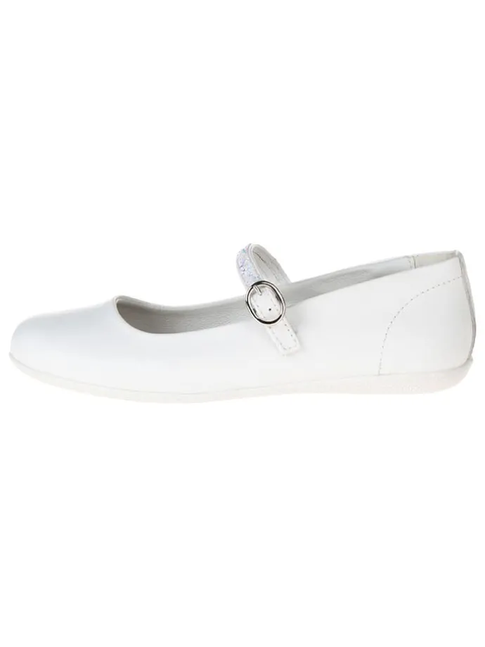 Leder-Ballerinas "Fantasy flat" in Weiß