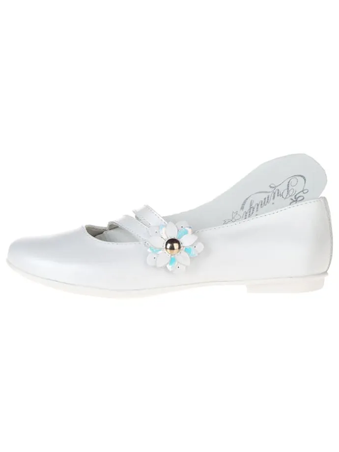 Leder-Ballerinas "Fantasy party" in Weiß