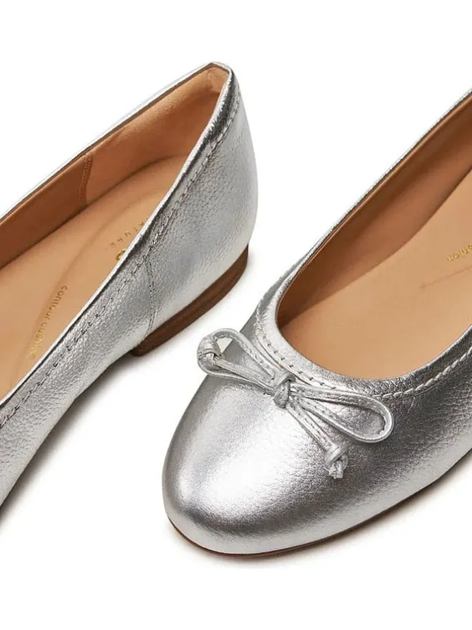Leder-Ballerinas "Fawna" in Silber