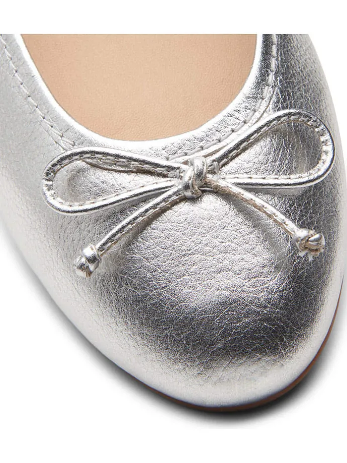 Leder-Ballerinas "Fawna" in Silber