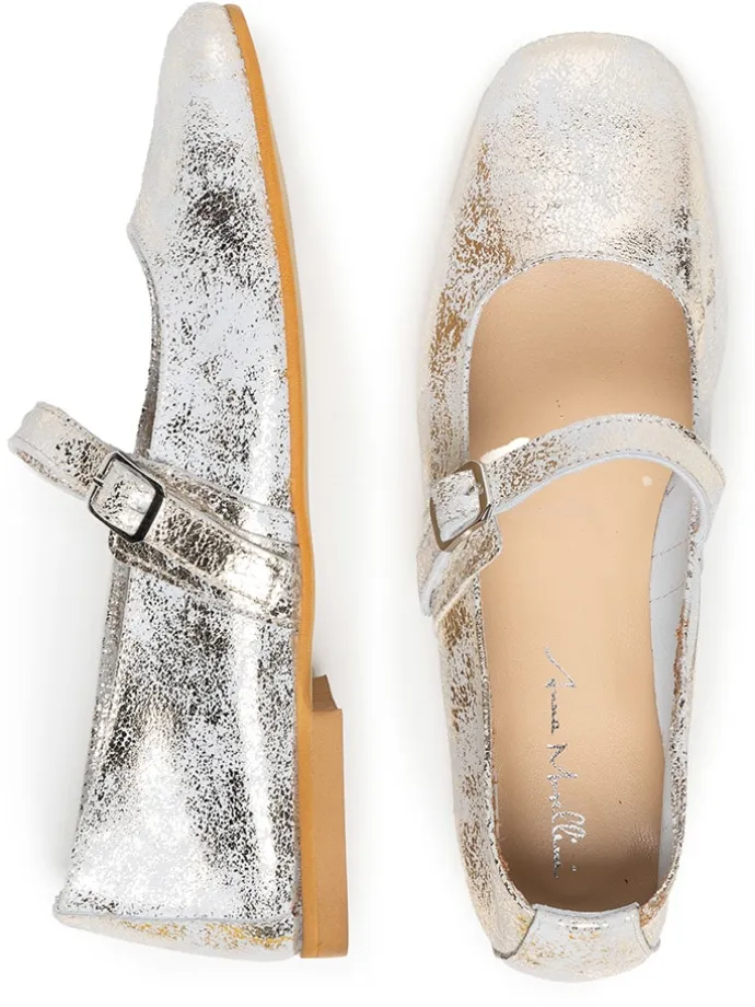 Leder-Ballerinas "Grenevelia" in Silber