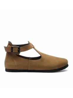 Leder-Ballerinas in Beige