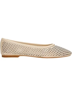 Leder-Ballerinas in Beige