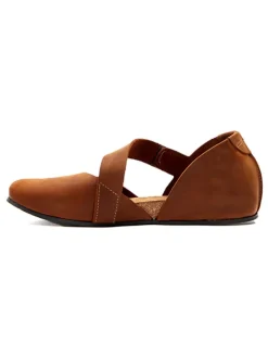 Leder-Ballerinas in Braun