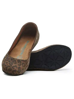 Leder-Ballerinas in Braun