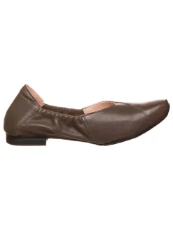 Leder-Ballerinas in Braun