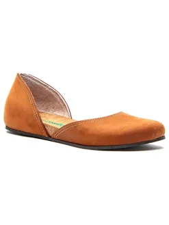 Leder-Ballerinas in Braun