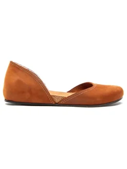 Leder-Ballerinas in Braun