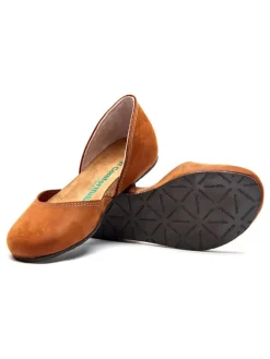 Leder-Ballerinas in Braun