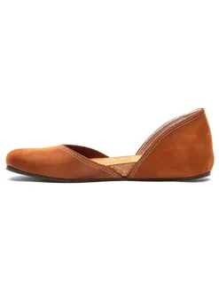 Leder-Ballerinas in Braun