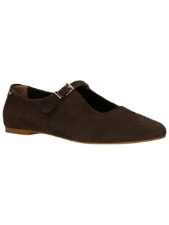 Leder-Ballerinas in Braun
