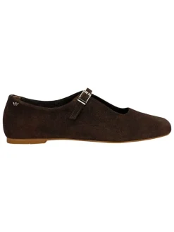 Leder-Ballerinas in Braun