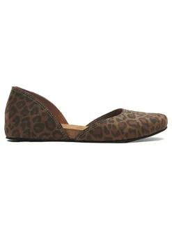 Leder-Ballerinas in Braun/ Schwarz