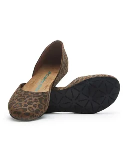Leder-Ballerinas in Braun/ Schwarz