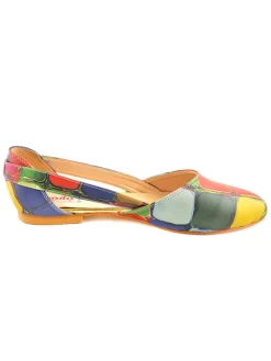 Leder-Ballerinas in Bunt