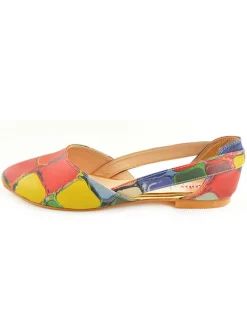 Leder-Ballerinas in Bunt