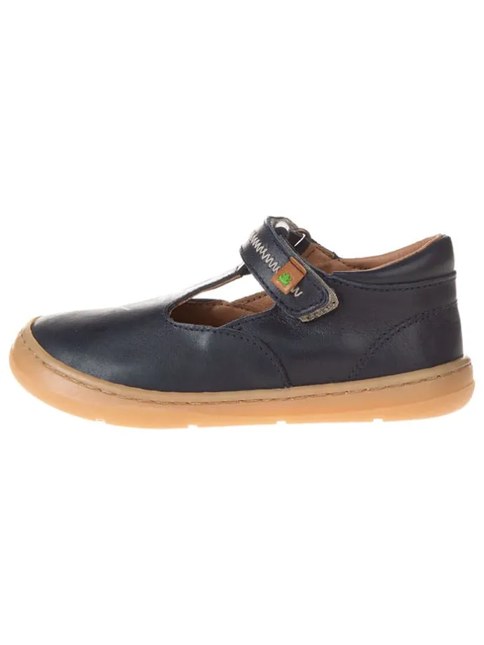 Leder-Ballerinas in Dunkelblau
