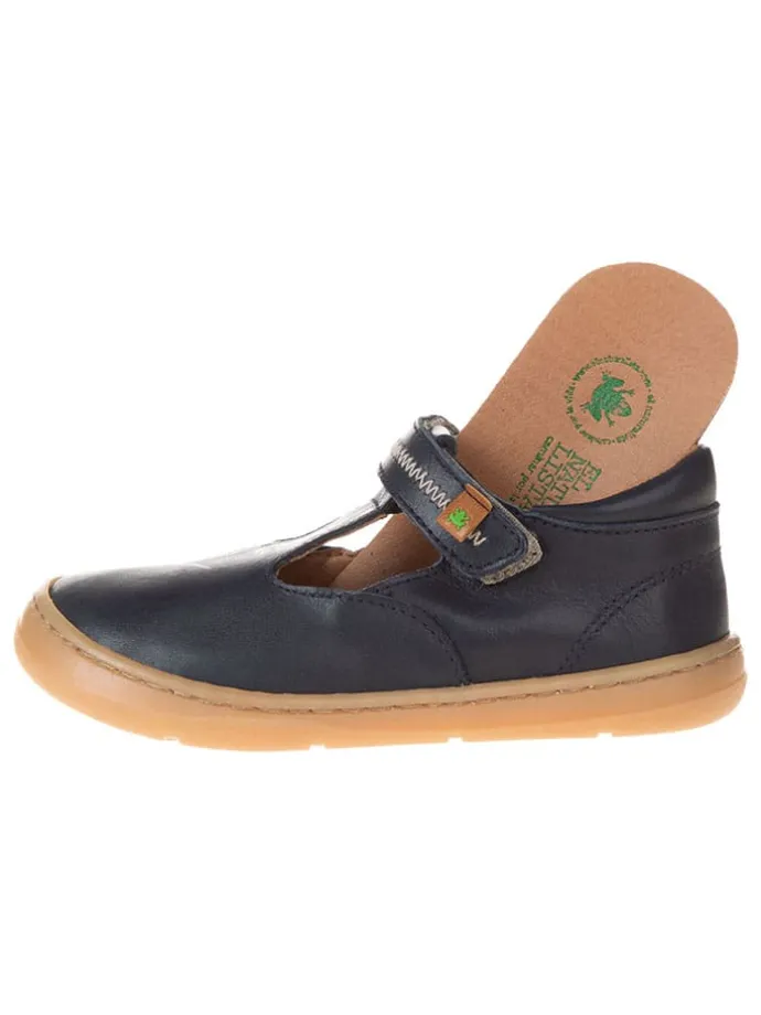 Leder-Ballerinas in Dunkelblau