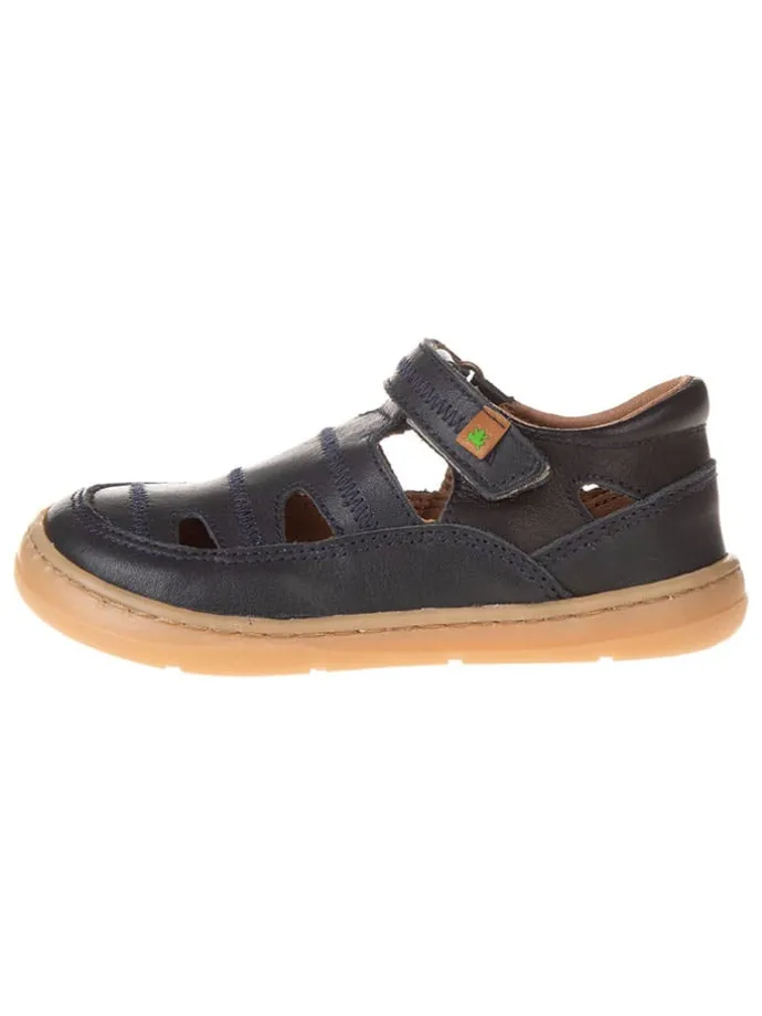 Leder-Ballerinas in Dunkelblau