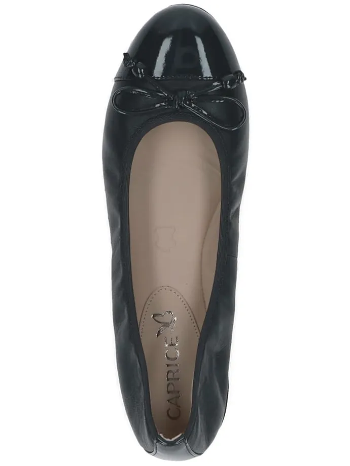 Leder-Ballerinas in Dunkelblau