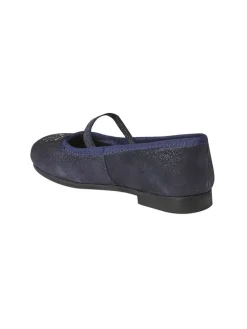 Leder-Ballerinas in Dunkelblau