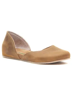 Leder-Ballerinas in Hellbraun