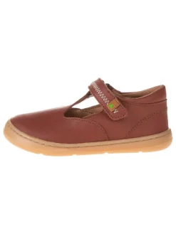 Leder-Ballerinas in Hellbraun