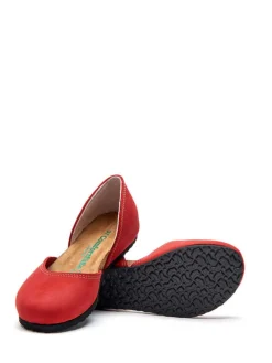 Leder-Ballerinas in Rot