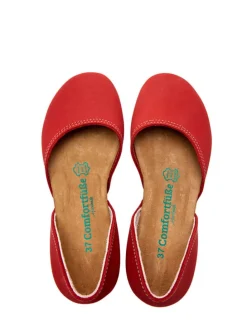 Leder-Ballerinas in Rot