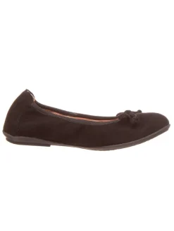 Leder-Ballerinas in Schwarz