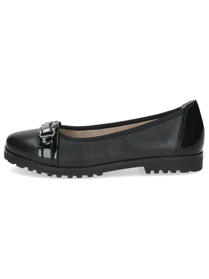 Leder-Ballerinas in Schwarz